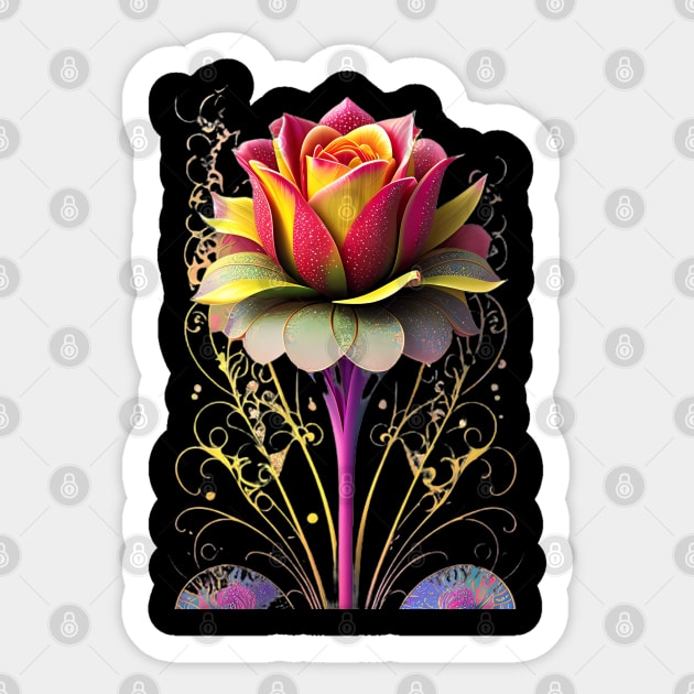 Discover the Strange Flower from a Distant Place in our Print-on-Demand Creations Sticker by BlackCricketdesign